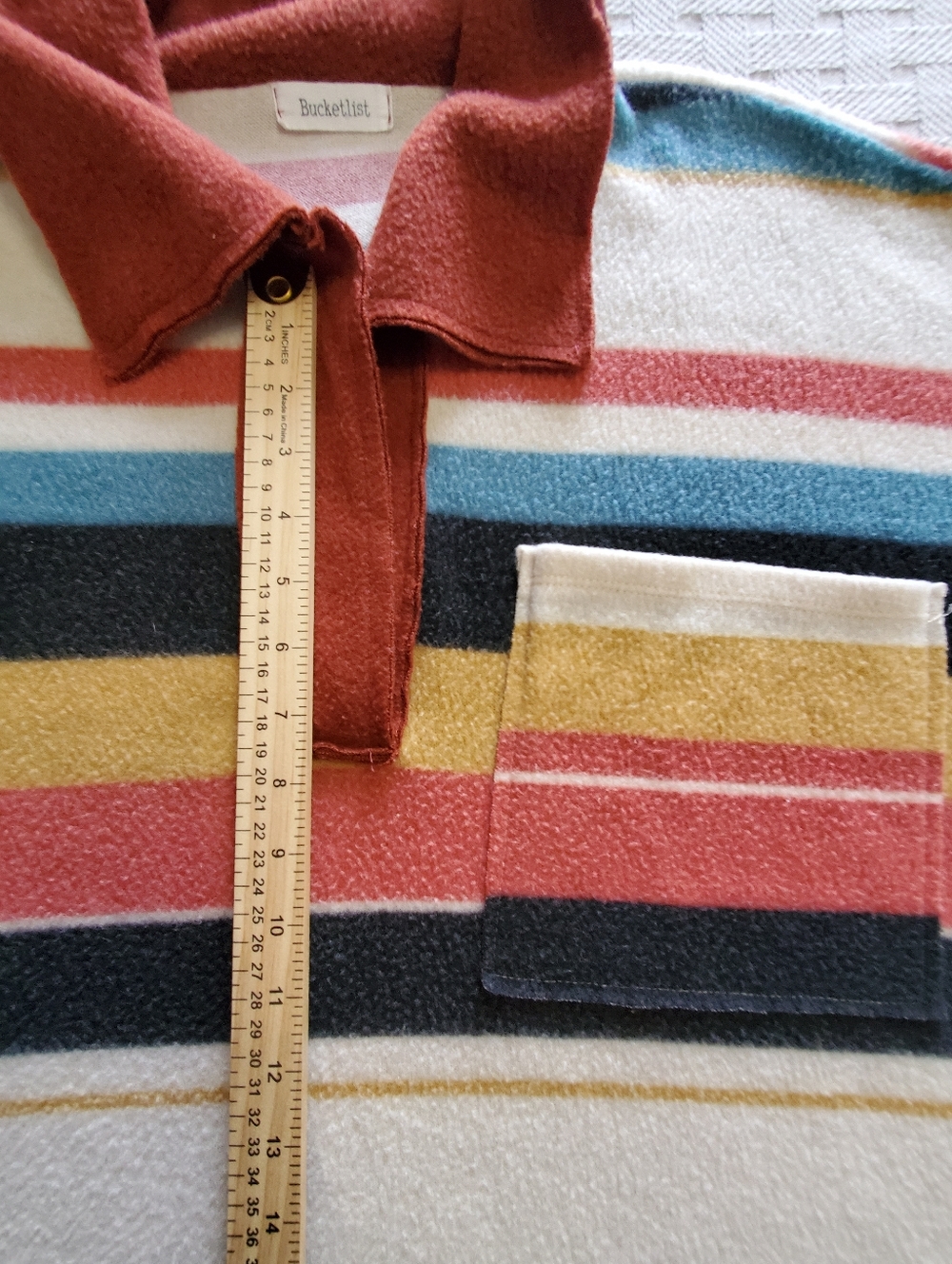 Bucketlist Striped French Terry Fleece Pullover Sweater - Picture 9 of 13